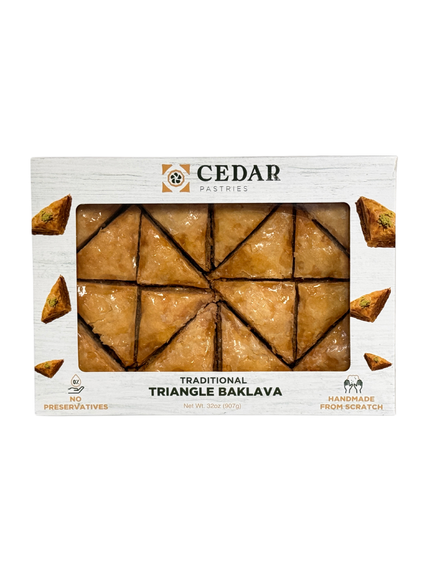 Cedar Pastries Traditional Mediterranean Triangle Baklava (Large)