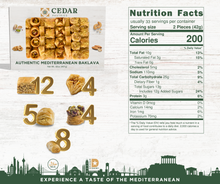 Load image into Gallery viewer, cedar pastries large assortment of pistachio and cashew baklava nutritional facts
