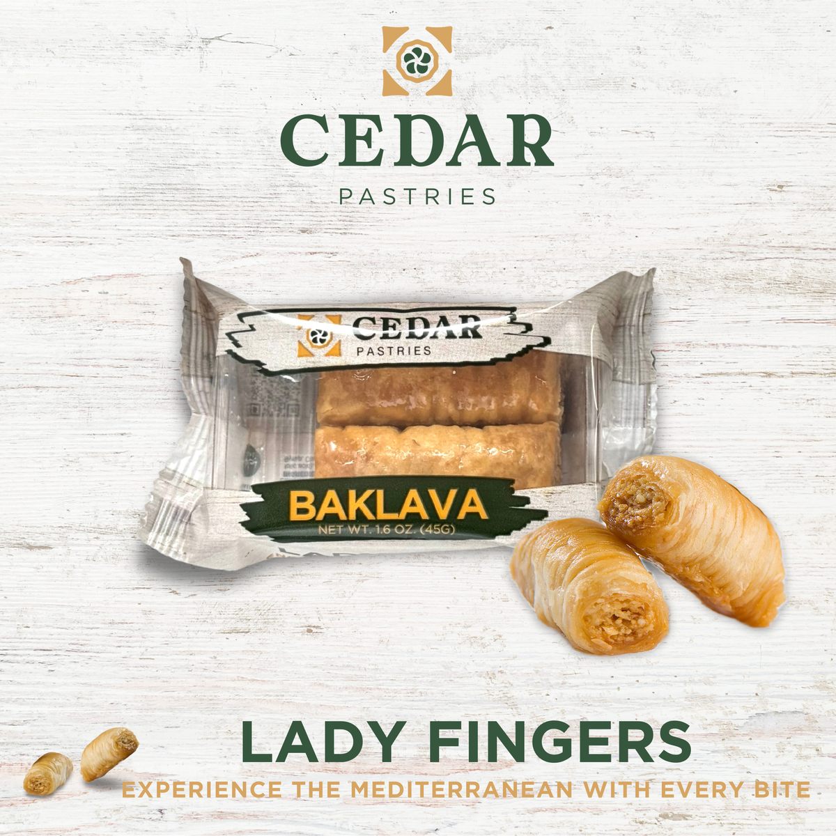 cedar pastries on the go 2 pack cashew baklava image of wrapper